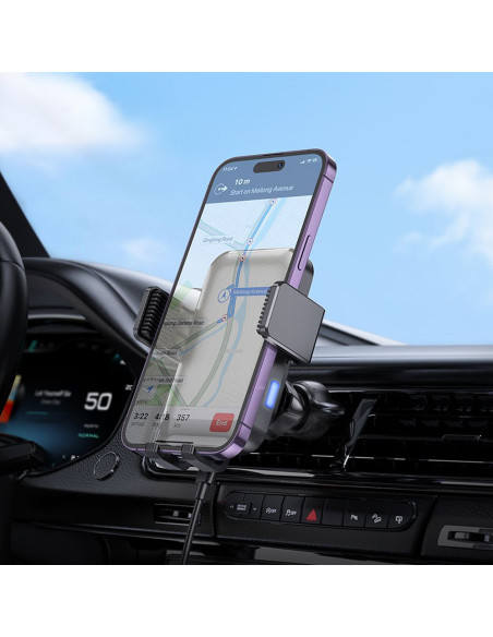 HOCO support voiture à induction pour pare-brise / tableau de bord / grille 15W HW9 noir