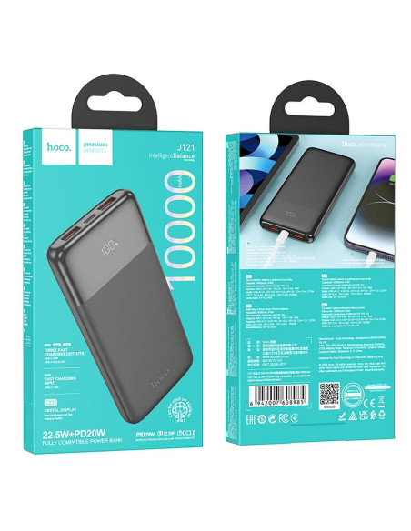 HOCO powerbank 10 000 mAh PD QC3.0 3A 22,5W J121 black