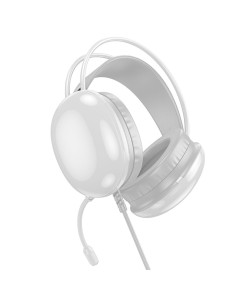 HOCO wire headphones USB A / Jack 3,5 mm with microphone W109 GAMING white 2
