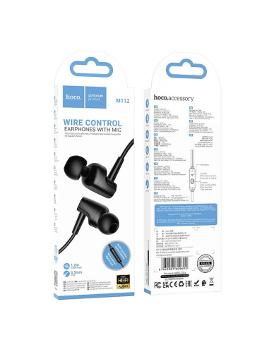 Écouteurs filaires HOCO 3,5 mm avec microphone M112 noir
