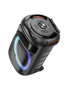 HOCO wireless speaker dancer outdoor karaoke + 2x wireless microphone LED Winner HA5 black (+ FBT, TF, USB, AUX) 2