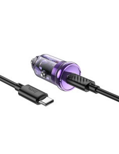 HOCO Chargeur de voiture Type C + câble Type C vers Type C PD QC3.0 30W Z53 violet 2