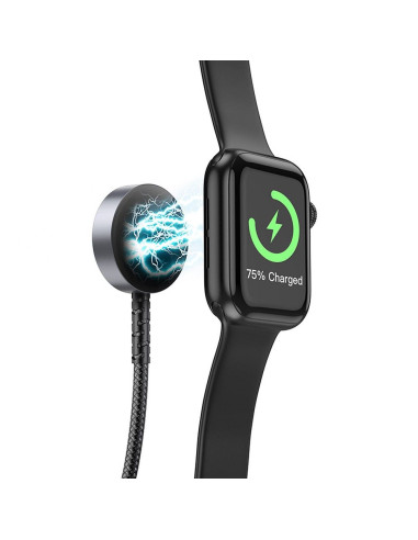 HOCO Chargeur inductif 2-en-1 Type C pour Apple Watch + câble de charge Lightning PD QC 3A CW54 1.2m noir