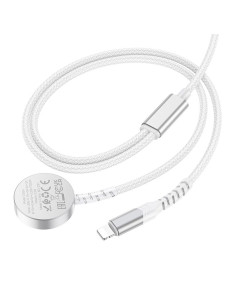 HOCO 2-in-1 Chargeur inductif Type C pour Apple Watch + Câble de charge Lightning PD QC 3A CW54 1.2m blanc 2