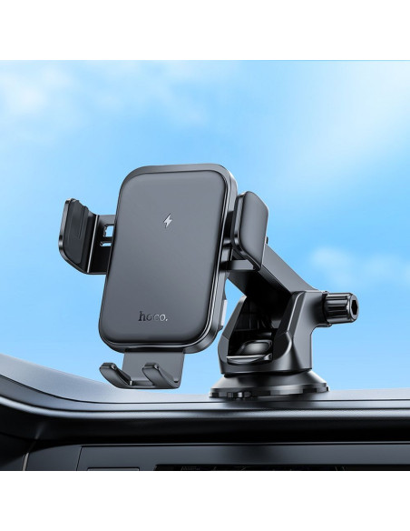 Support voiture à induction HOCO pour pare-brise/planche 15W HW11 noir