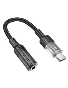 Adaptateur HOCO AUX Type C vers Jack 3,5 mm LS37 0,15 m transparent noir