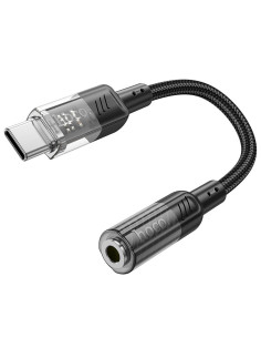 Adaptateur HOCO AUX Type C vers Jack 3,5 mm LS37 0,15 m transparent noir 2
