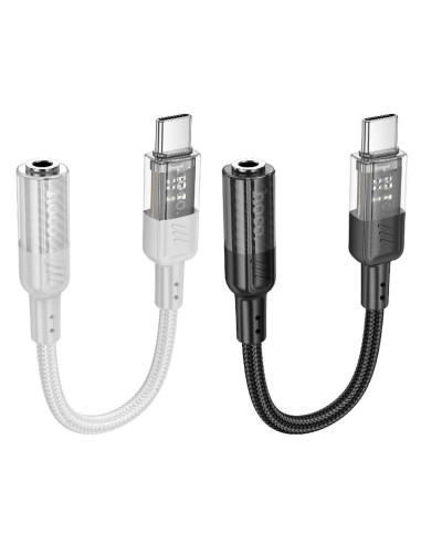 Adaptateur HOCO AUX Type C vers Jack 3,5 mm LS37 0,15 m transparent noir