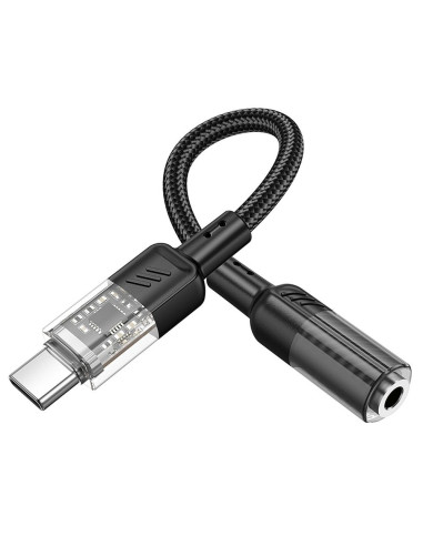 Adaptateur HOCO AUX Type C vers Jack 3,5 mm LS37 0,15 m transparent noir