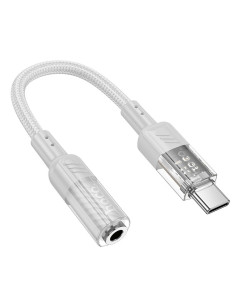 Adaptateur HOCO AUX Type C vers Jack 3,5 mm LS37 0,15 m gris transparent