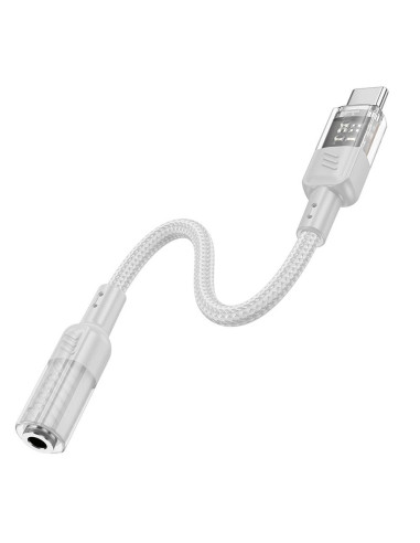 Adaptateur HOCO AUX Type C vers Jack 3,5 mm LS37 0,15 m gris transparent