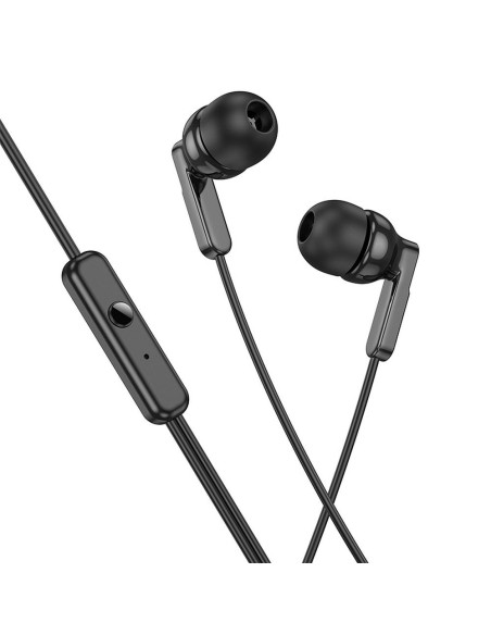 Écouteur HOCO / Écouteur intra-auriculaire 3,5 mm avec microphone M121 Noir brillant