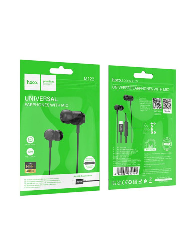 Écouteurs HOCO Type C avec microphone M122 noir