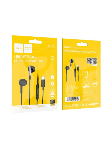 Écouteurs HOCO Type C avec microphone M123 noir