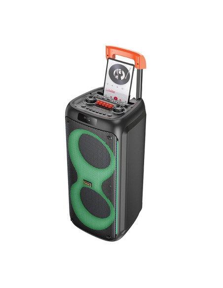 HOCO enceinte bluetooth + 2 x microphones sans fil HA7 noir