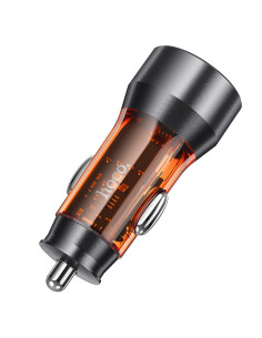 HOCO chargeur de voiture USB A + Type C PD QC3.0 3A 43W NZ12A transparent orange 2
