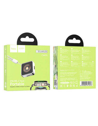 Chargeur inductif HOCO compatible avec l'Apple Watch 2.5W CW55 argenté