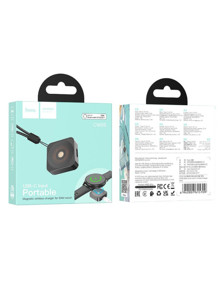 Chargeur à induction HOCO compatible avec la Samsung Watch 2.5W CW56 noir