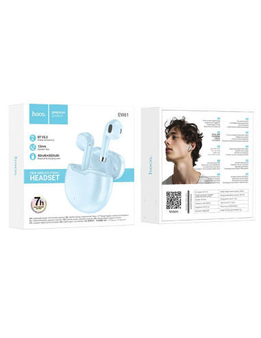 Écouteurs sans fil bluetooth HOCO TWS EW61 bleu