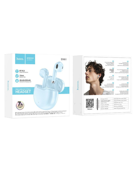 Écouteurs sans fil bluetooth HOCO TWS EW61 bleu