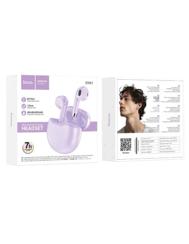 Écouteurs sans fil bluetooth HOCO TWS EW61 violet