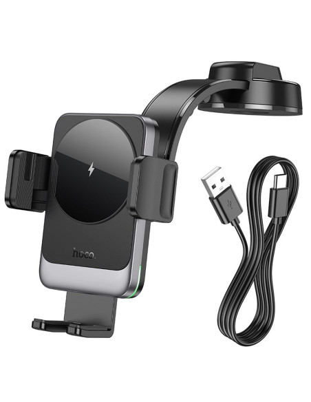 HOCO Support voiture à induction pour tableau de bord 15W HW14 métal noir gris