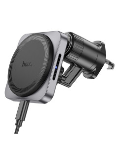 Support voiture à induction HOCO pour grille compatible avec MagSafe 15W HW15 noir gris