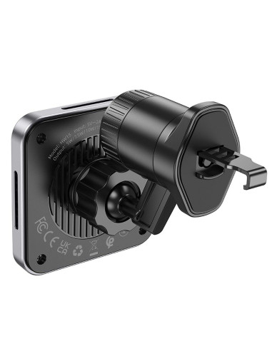 Support voiture à induction HOCO pour grille compatible avec MagSafe 15W HW15 noir gris