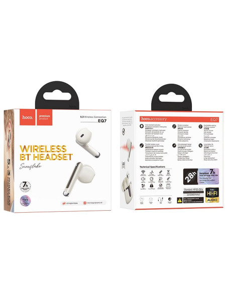 Écouteurs sans fil bluetooth HOCO TWS EQ7 blanc