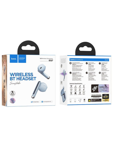 HOCO wireless earphones bluetooth TWS EQ7 blue
