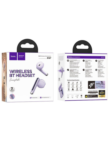 HOCO wireless bluetooth earphones TWS EQ7 purple