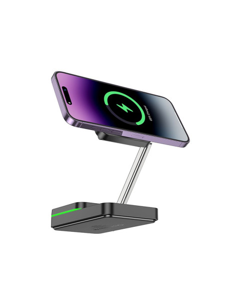 Chargeur inductif 3-en-1 HOCO compatible avec MagSafe 15W CQ10 noir