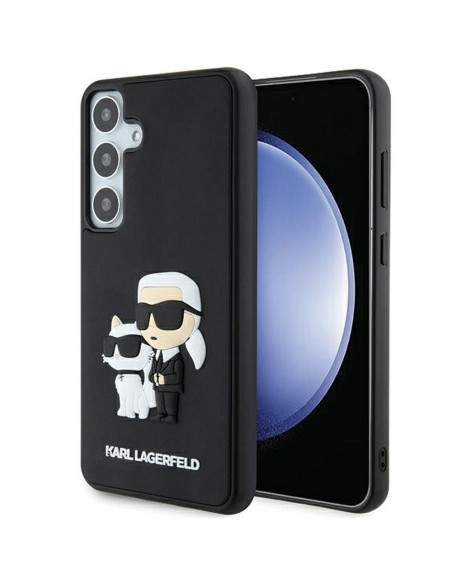Véritable KARL LAGERFELD Case KLHCS24M3DRKCNK pour SAMSUNG S24 Plus (3D RUBBER KC NFT) noir