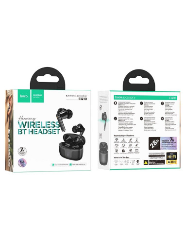 HOCO wireless earphones bluetooth TWS EQ10 black