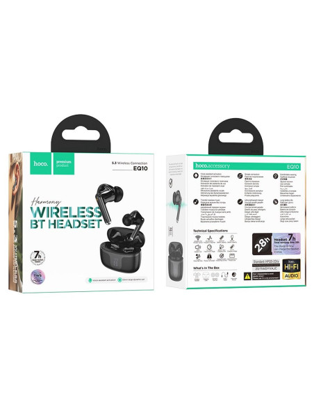 HOCO wireless earphones bluetooth TWS EQ10 black
