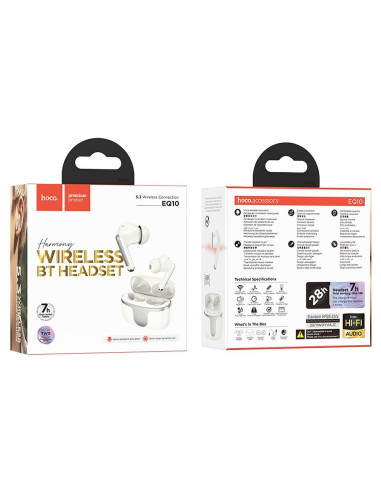 Écouteurs sans fil bluetooth HOCO TWS EQ10 milk white