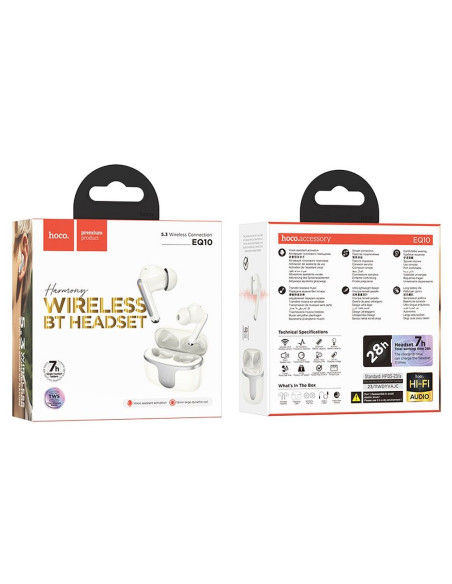 Écouteurs sans fil bluetooth HOCO TWS EQ10 milk white