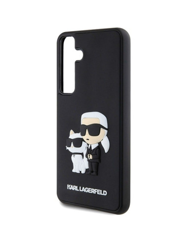 Véritable KARL LAGERFELD Case KLHCS24M3DRKCNK pour SAMSUNG S24 Plus (3D RUBBER KC NFT) noir