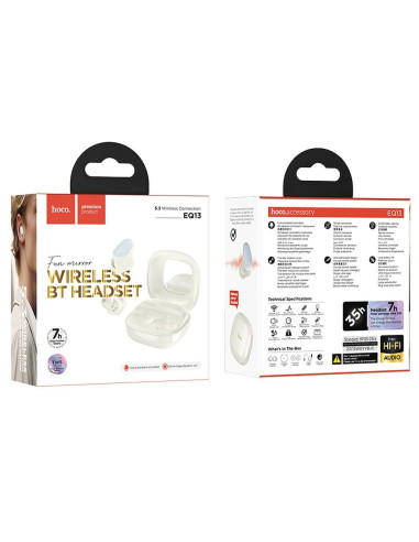HOCO wireless earphones bluetooth TWS EQ13 milky white