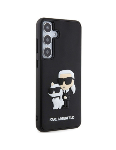 Véritable KARL LAGERFELD Case KLHCS24M3DRKCNK pour SAMSUNG S24 Plus (3D RUBBER KC NFT) noir