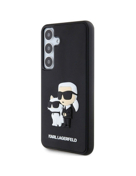 Véritable KARL LAGERFELD Case KLHCS24M3DRKCNK pour SAMSUNG S24 Plus (3D RUBBER KC NFT) noir
