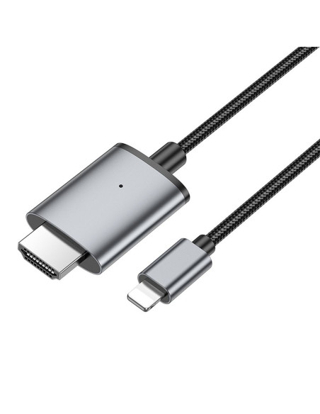 HOCO Câble Lightning vers HDMI 1080p UA27 2m gris acier