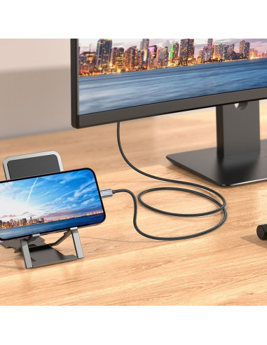 HOCO Câble Lightning vers HDMI 1080p UA27 2m gris acier