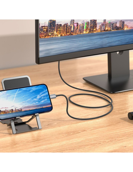 HOCO Câble Lightning vers HDMI 1080p UA27 2m gris acier