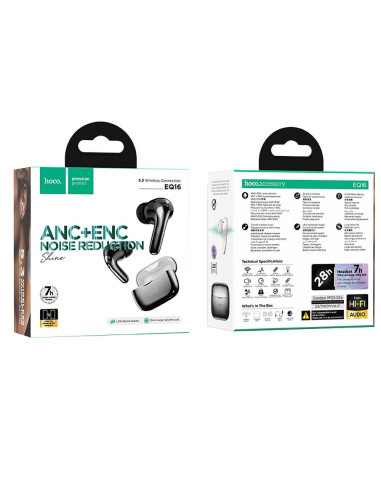 Écouteurs sans fil bluetooth HOCO TWS ANC+ENC EQ16 noir