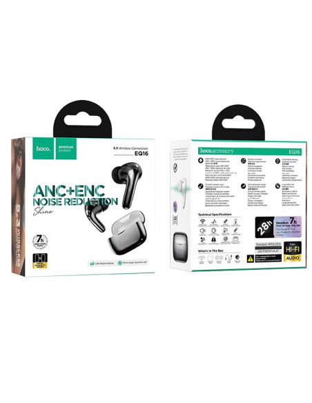 Écouteurs sans fil bluetooth HOCO TWS ANC+ENC EQ16 noir