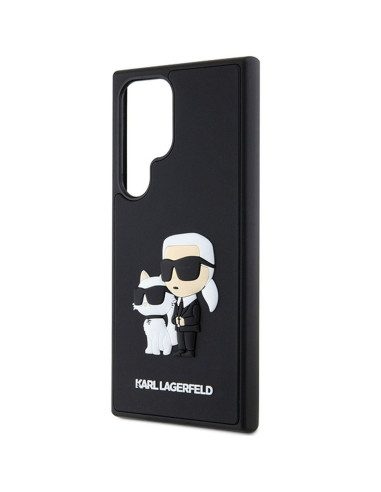 Véritable KARL LAGERFELD Case KLHCS24L3DRKCNK pour SAMSUNG S24 Ultra (3D RUBBER KC NFT) noir