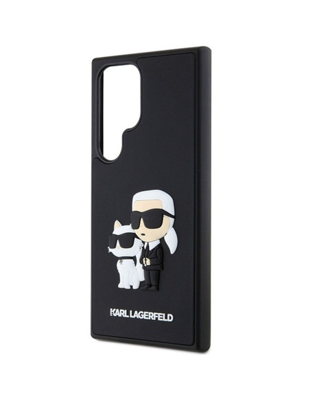 Véritable KARL LAGERFELD Case KLHCS24L3DRKCNK pour SAMSUNG S24 Ultra (3D RUBBER KC NFT) noir