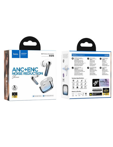 Écouteurs sans fil bluetooth HOCO TWS ANC+ENC EQ16 bleu