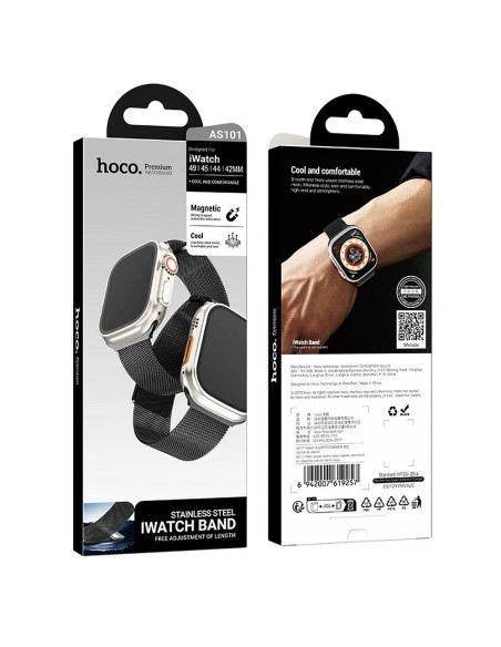 Bracelet HOCO pour Apple Watch 42 / 44 / 45 / 49 mm AS101 noir
